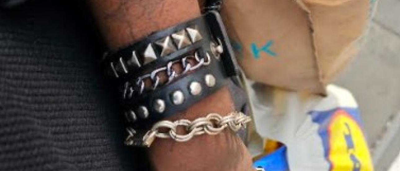 a picture of Maxwell's arm with a bag from the Lidl Grocery Store  