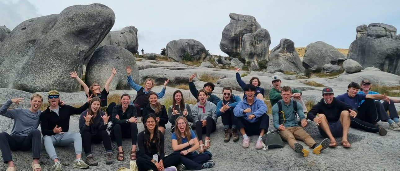 Group of students from a customized program in Christchurch