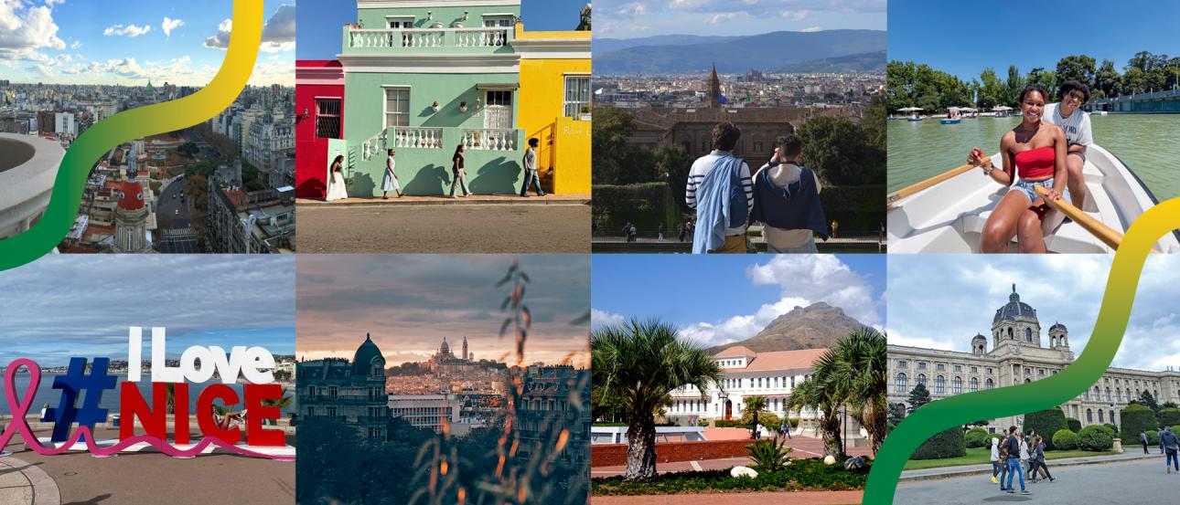 Collage of photos from new study abroad program locations