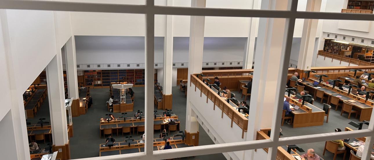 Birds-eye view of library reading room