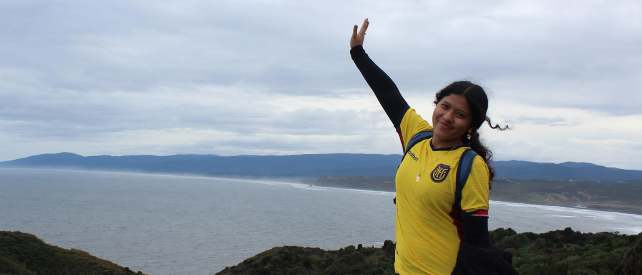 Natalia Torres at the scenic point: Muelle de las Almas