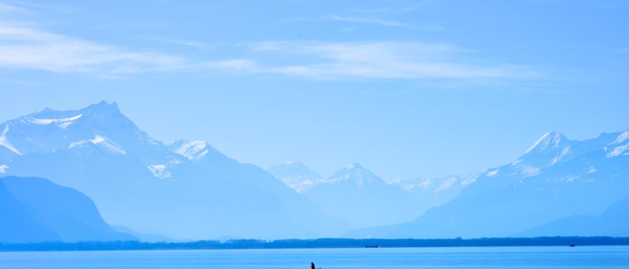 Gothic cathedral spire with cityscape and mountains in the background. This alt text was added with Al; accuracy may vary.
