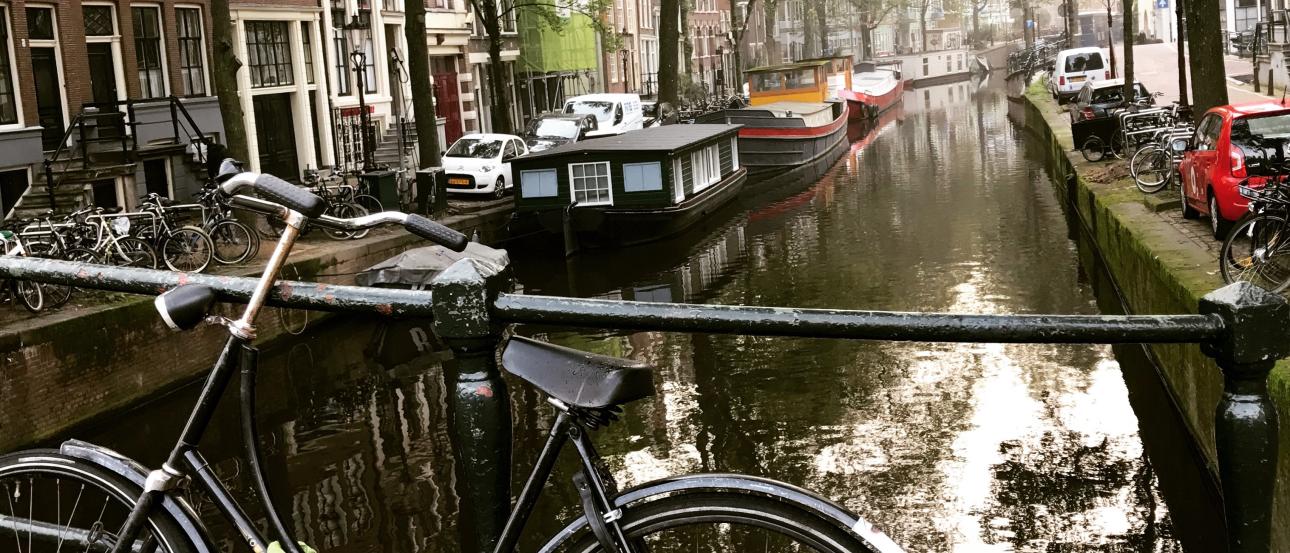 Amsterdam bike and canal