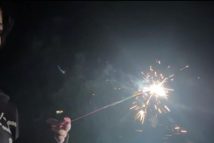 Me playing with sparklers this New Years Eve
