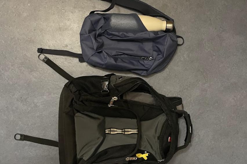 Backpack, smaller backpack, toiletry bag