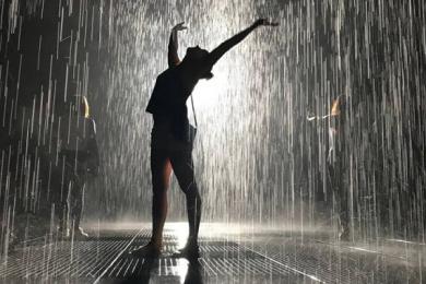 a person dancing in the rain