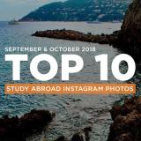 a banner that says "september & october 2018 top 10 study abroad instagram photos"
