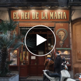 front of a magic shop in barcelona