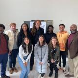 Dave Neita and students at lecture series