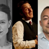 Three headshots, one of a woman and two of a man