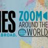 the Zoom Around the World logo in front of a world map