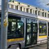 A Luas train passes by