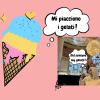 Drawing of a gelato with the phrase "mi piacciono i gelati" and 