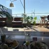 This is a photo of the Gwangalli beach seen from inside of a restaurant.