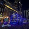 Light display outside of Sapporo Station