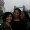 3 Black female students studying abroad together 