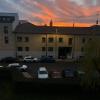 A sunset from the view of a dorm room in Salamanca