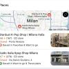 Screenshot of search results "K-Pop stores in Milan.