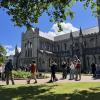 The view of St. Patrick's Cathedral from St. Patrick's Park in Dublin