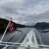 The view from the boat cruising through the Norwegian fjords