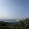 View of Seoul from the summit of Achasan mountain. 