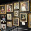 The image above shows various portraits of significant people in the history of the Abbey Theatre. The portraits are very ornate and in a range of colors. The people depicted range from actors and costume designers to playwrights and donors.