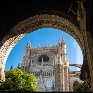 A cathedral in Sevilla, Spain.