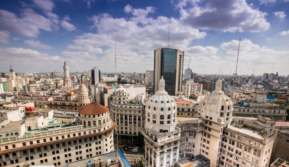 a view of Buenos Aires from a rooftop