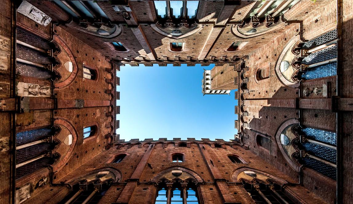 a ground-level view of the sky in Siena