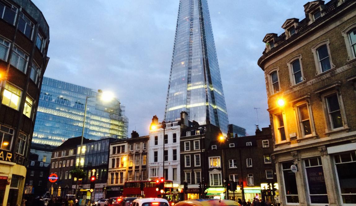 the sky-high Shard building in London
