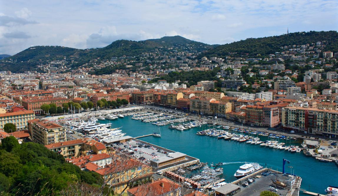 the gorgeous view of the Port from Castle Hill in Nice