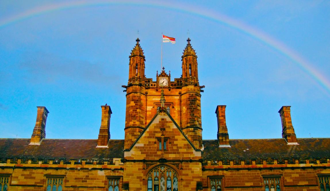 University of Sydney under a rainbow