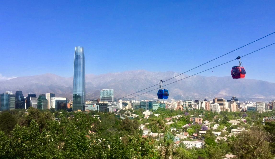 Santiago, Chile from the mountaintops