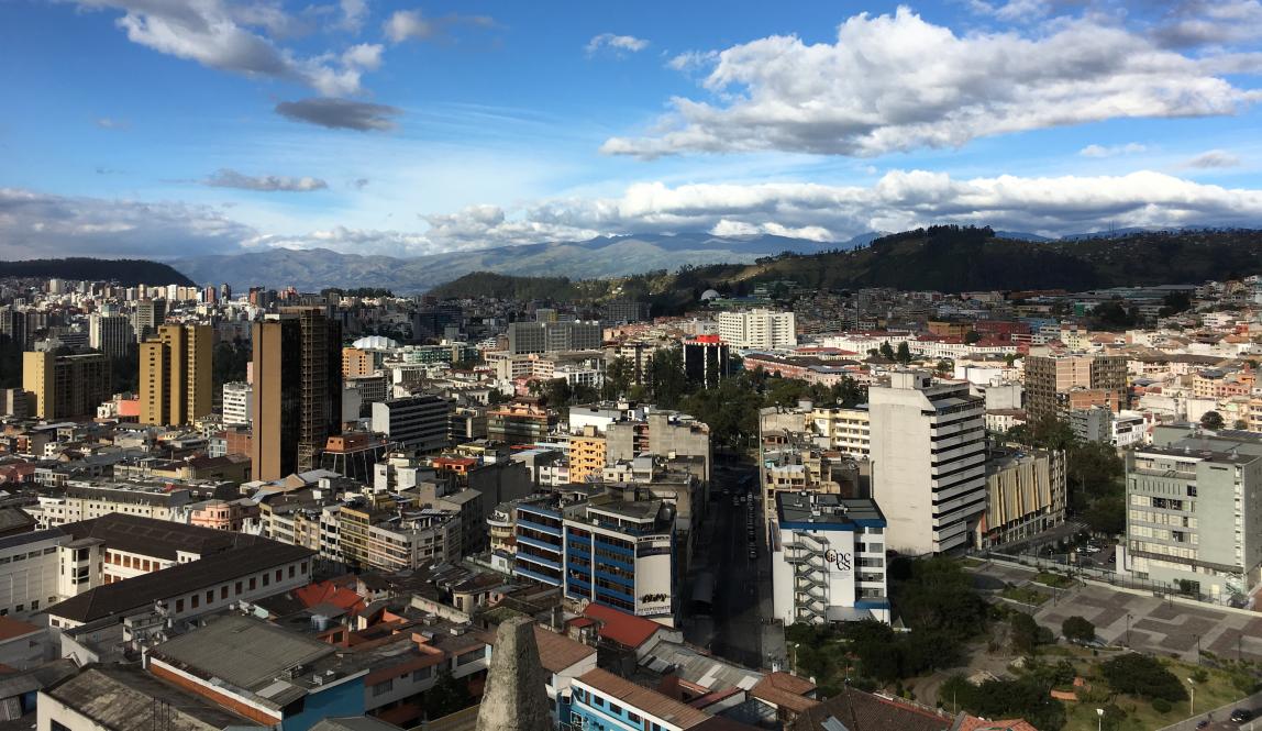 aerial view of Quito