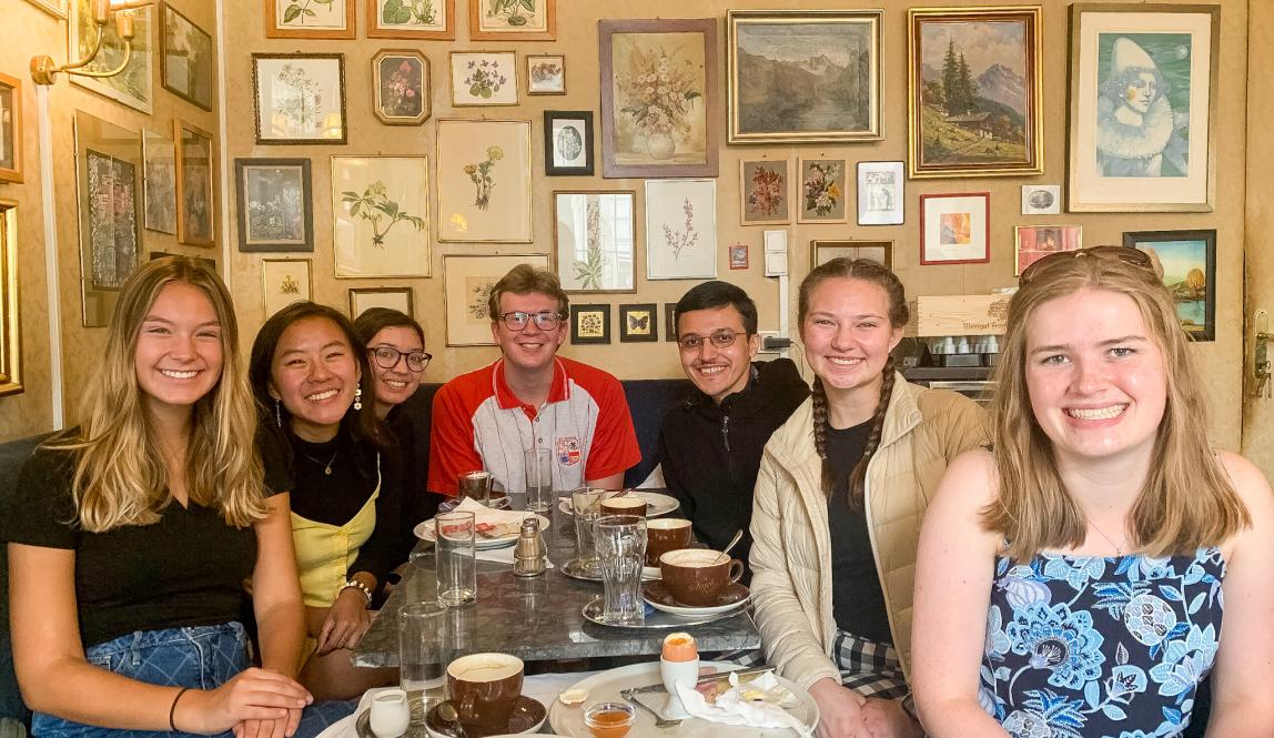 Vienna Students at Meal Together