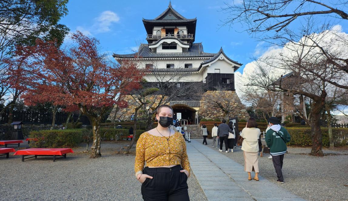 Author, Macks, standing in front of Inuyama Castle.