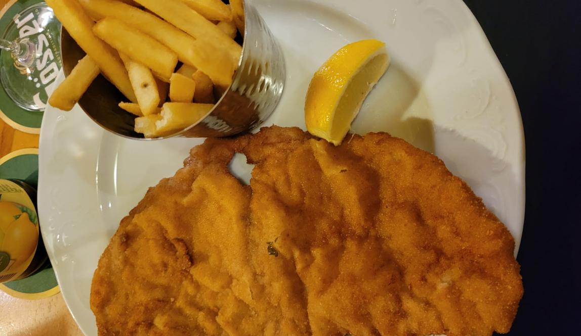 Shown is the schnitzel we ate at the restaurant