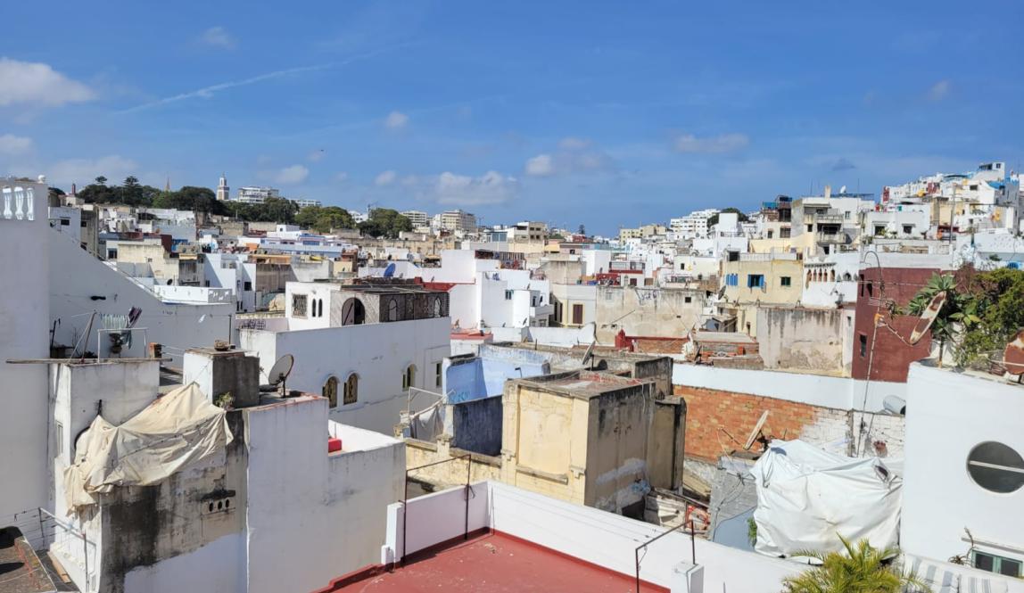 Shown is a picture of the city of Tangier from our rooftop breakfast.