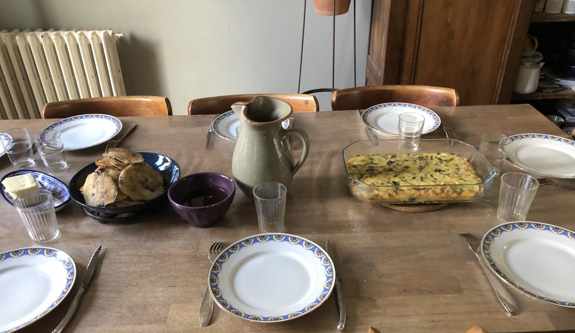 A picture of breakfast on a table
