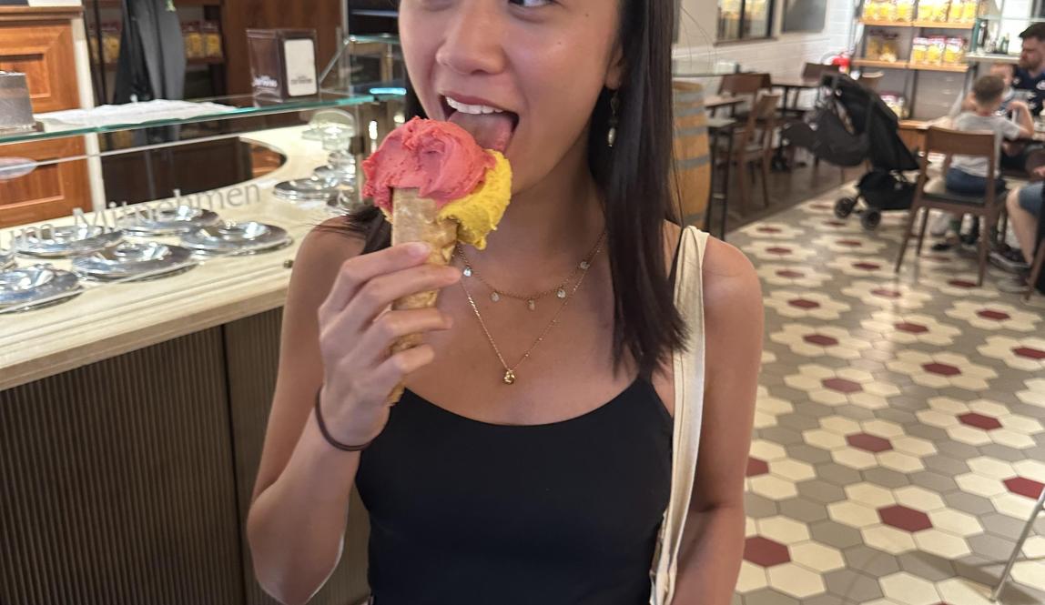 Image of Girl Eating Ice Cream