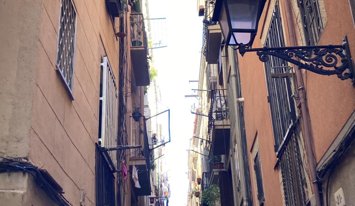 Street in Old Neighborhood of Barcelona