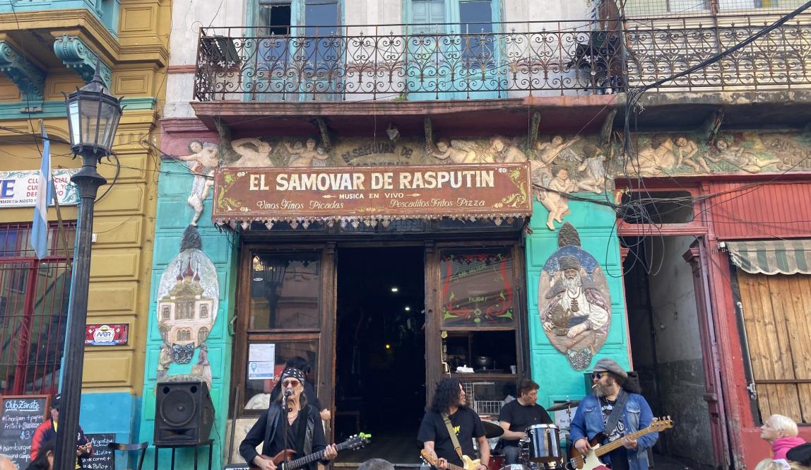 Musicians in La Boca neighborhood in Buenos Aires 
