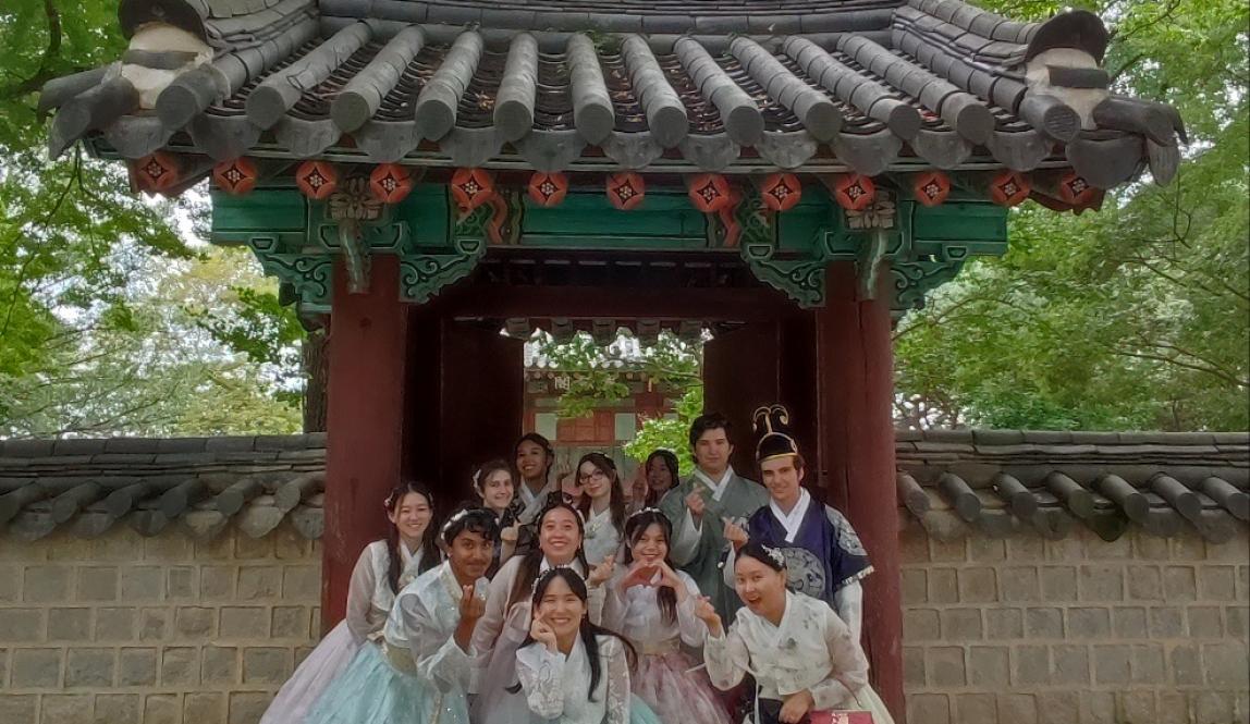 Program cohort group picture in hanbok