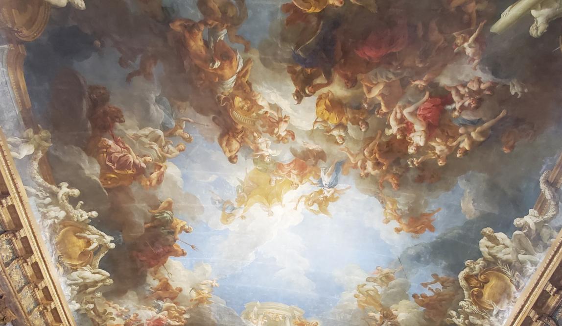 The ceiling of a room in the King's Palace in Versailles