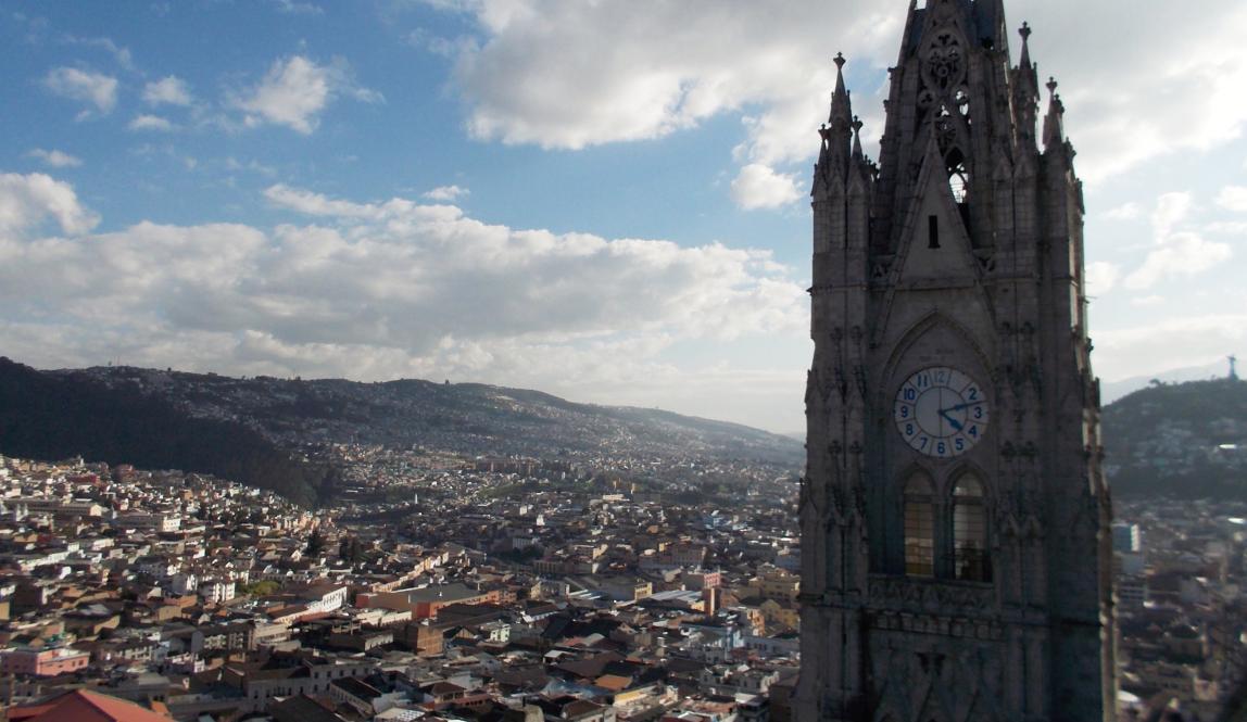 the basilica over Quito city