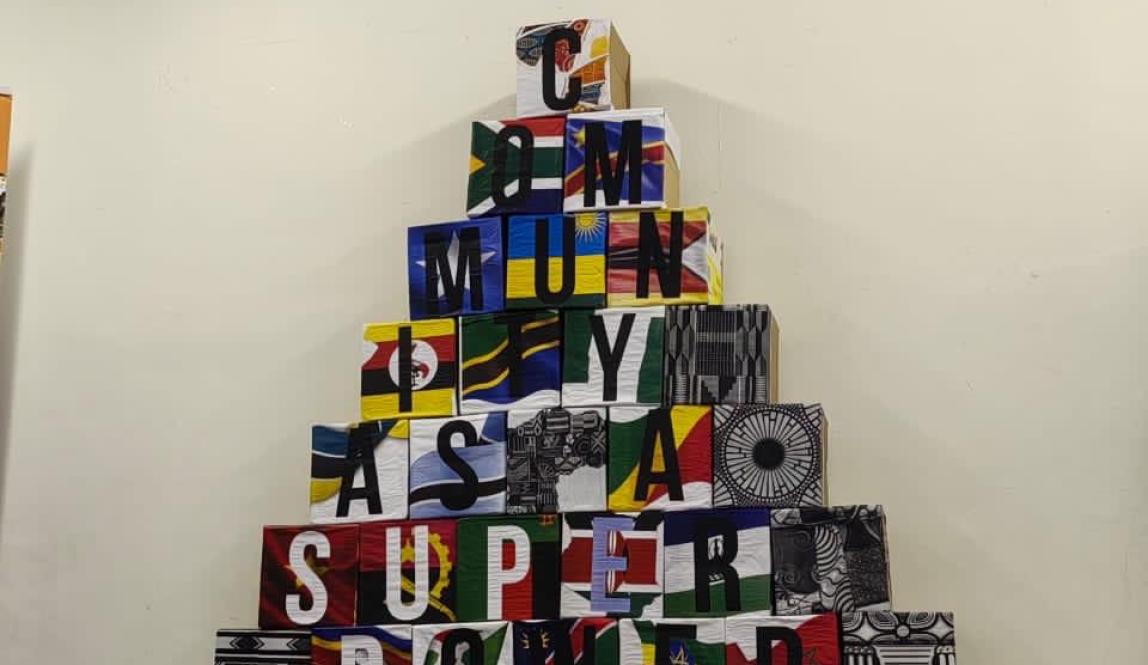 a picture showing a pyramid built from different letters that make the word community