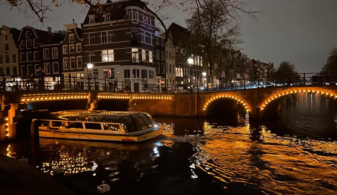 Amsterdam, the Netherlands Canal Amsterdam at Night 