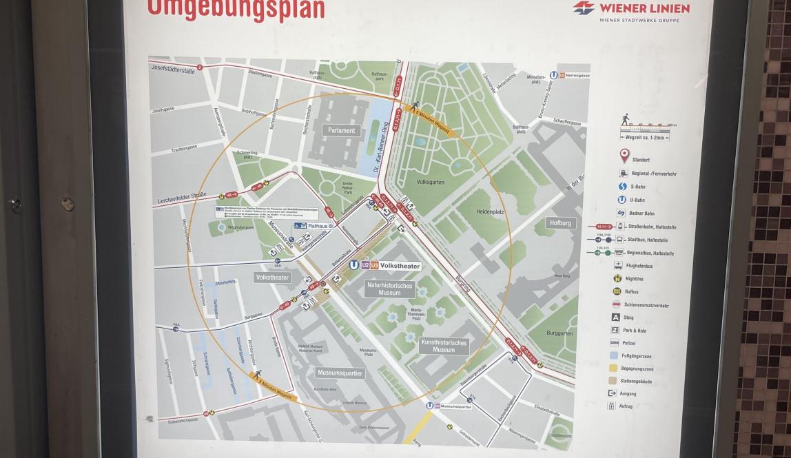 Station map of Volkstheater