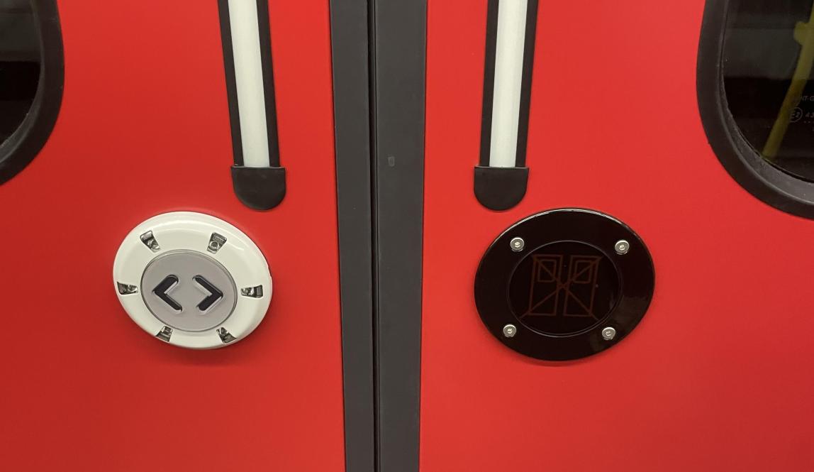 Door buttons for subway