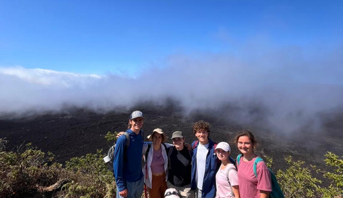IES students at Sierra Negra volcano